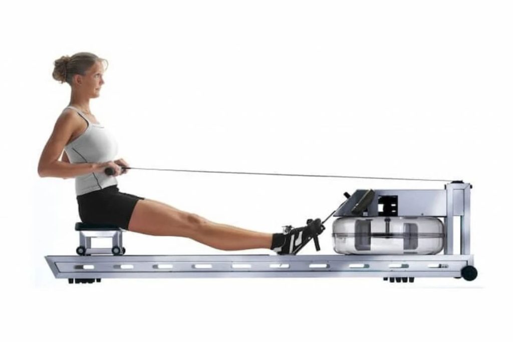 WaterRower S1 Acier brossé en action