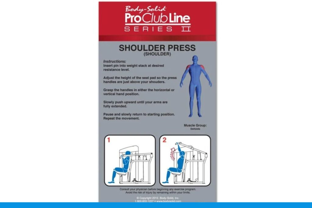 Bodysolid Club Line Shoulder Press 140 kg execrcices